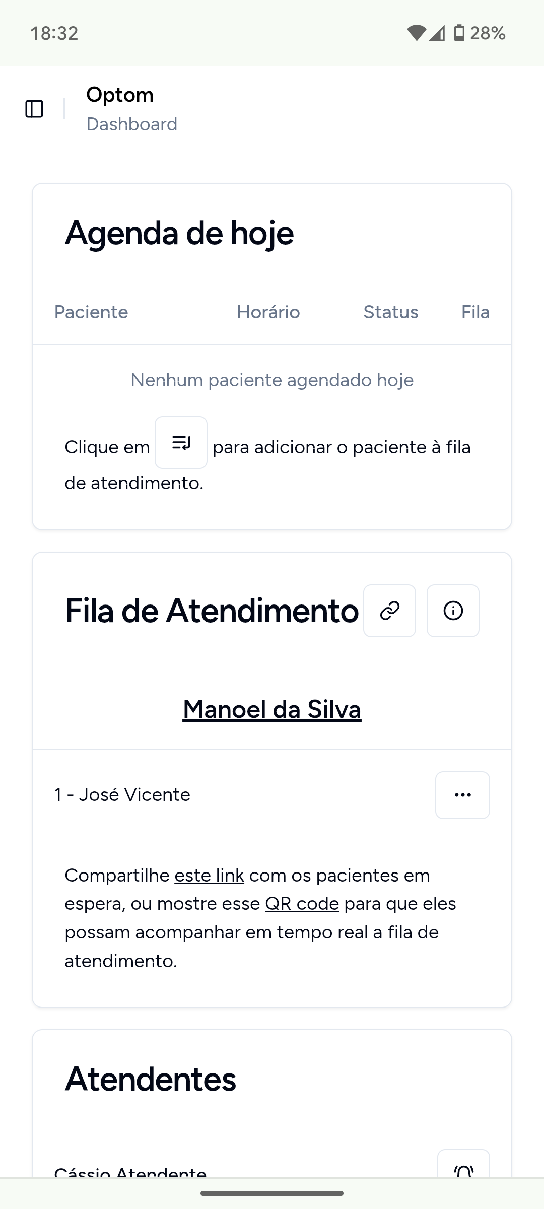 Software sendo usando em um smartphone